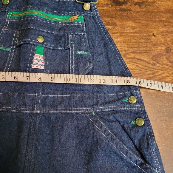 Lady Liberty Denim Bib Overalls 14 R Medium Dark Wash Cotton Country Western - Picture 5 of 10